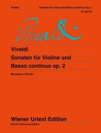 Vivaldi: Sonatas for Violin & Basso Continuo Opus 2 published by Wiener Urtext